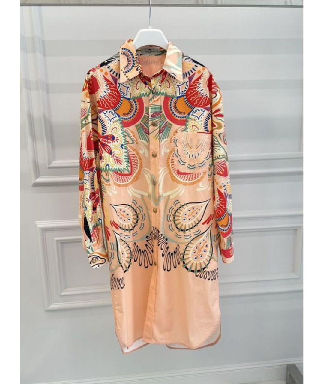ETRO Розовое хлопковое повседневное платье, фото 5