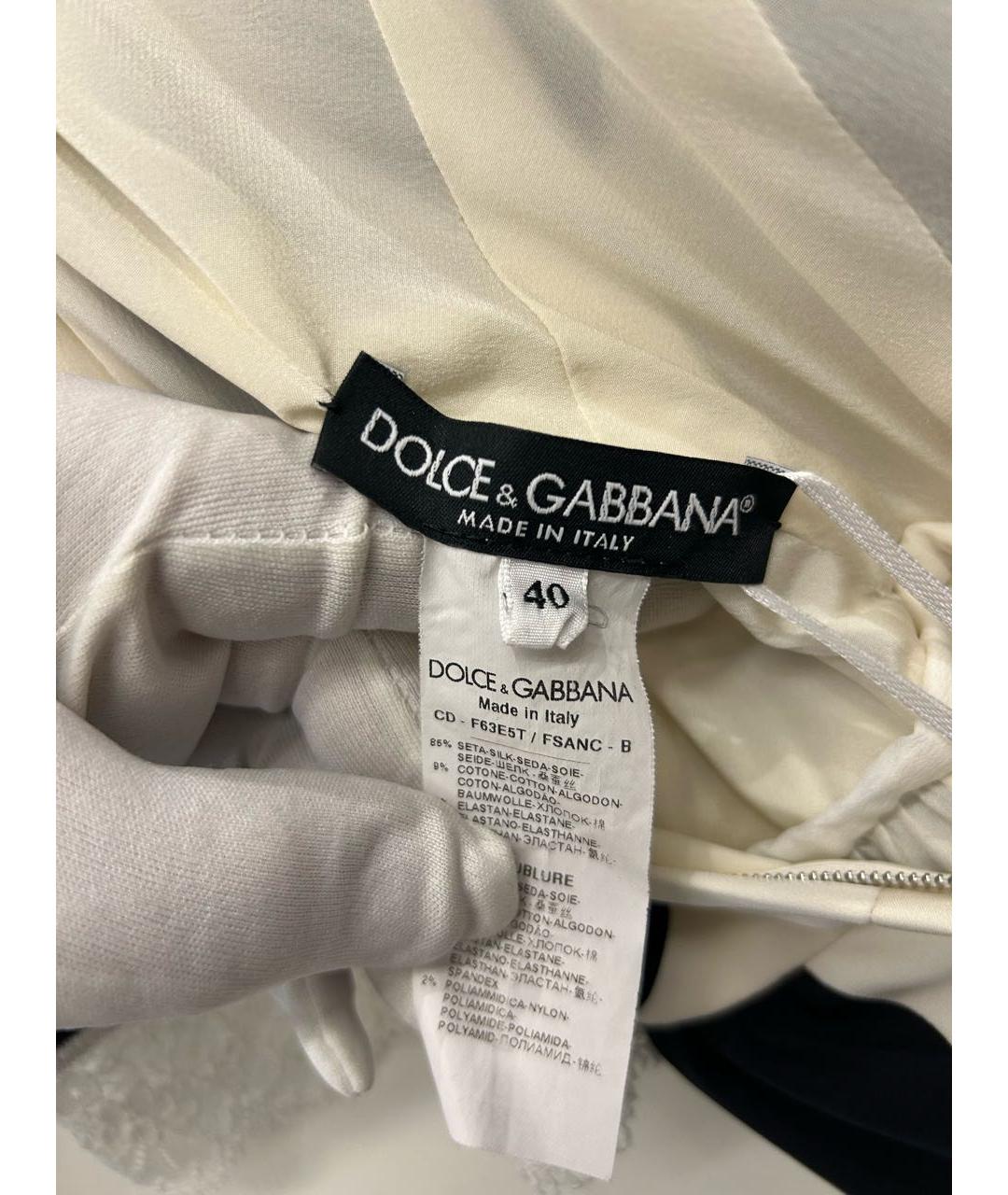 DOLCE&GABBANA Белое шелковое платье, фото 3