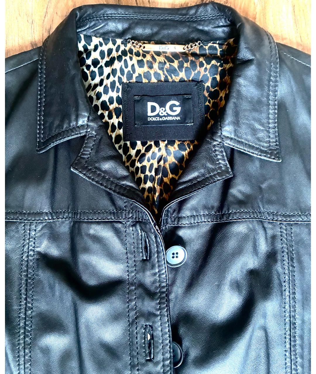 DOLCE&GABBANA Черная кожаная куртка, фото 3