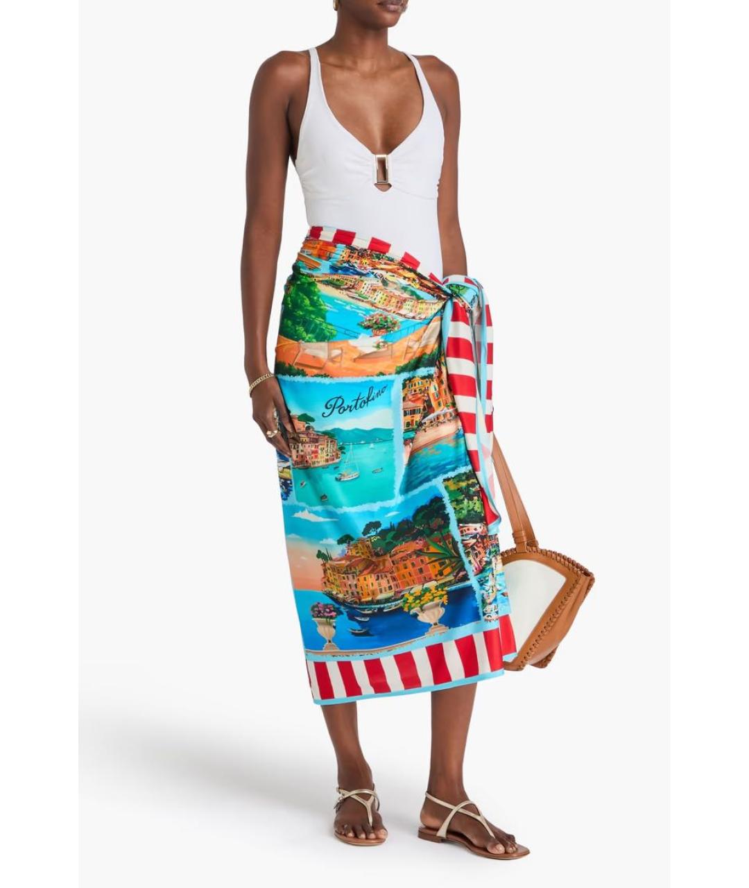 DOLCE&GABBANA Мульти шелковое парео, фото 2
