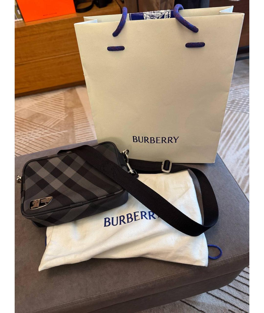 BURBERRY Черная сумка на плечо, фото 4