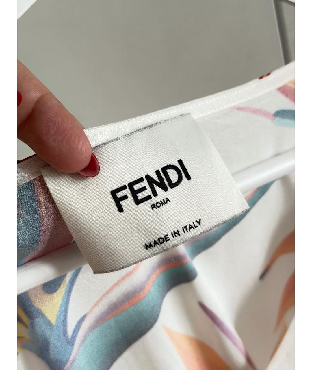 FENDI Мульти шелковое повседневное платье, фото 3