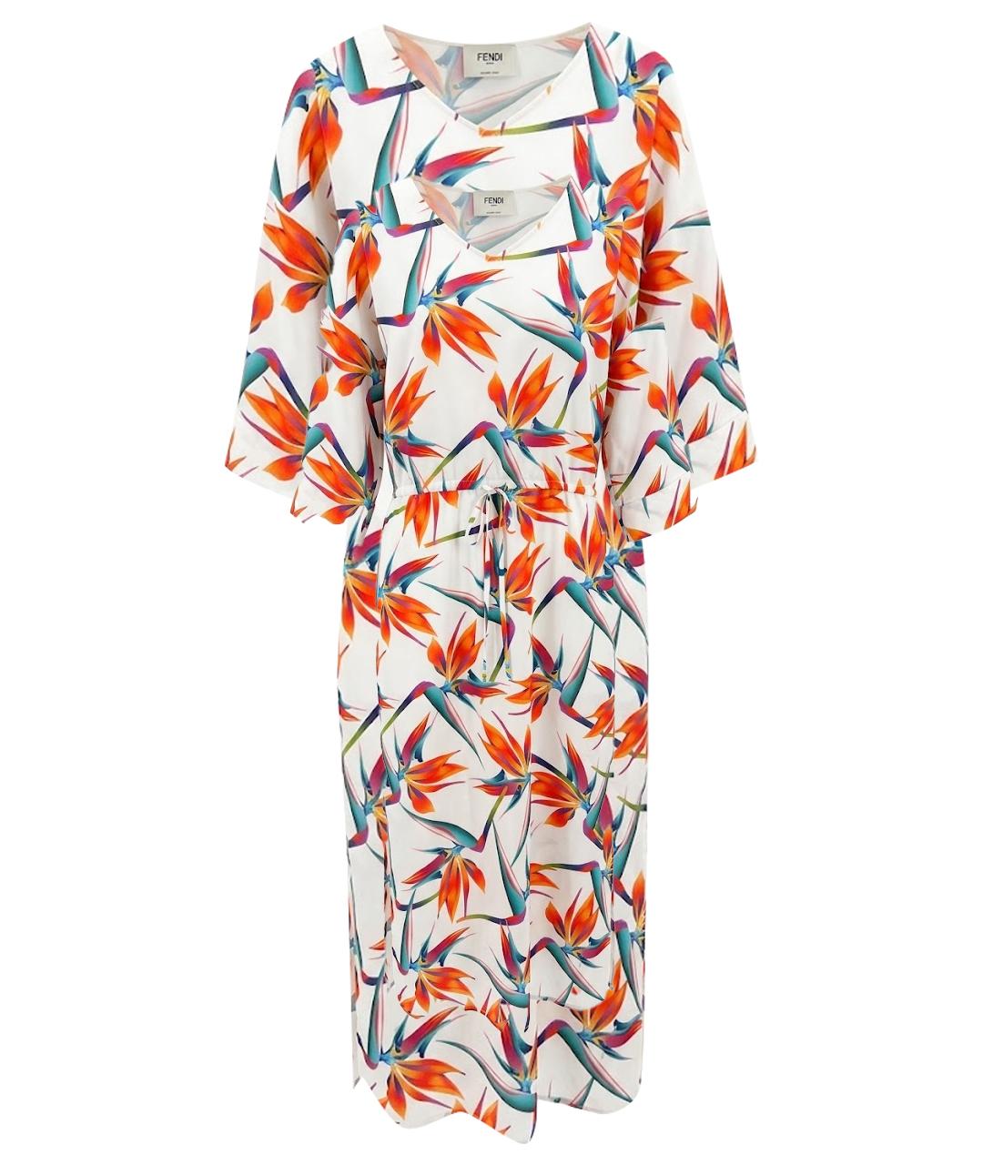 FENDI Мульти шелковое повседневное платье, фото 1