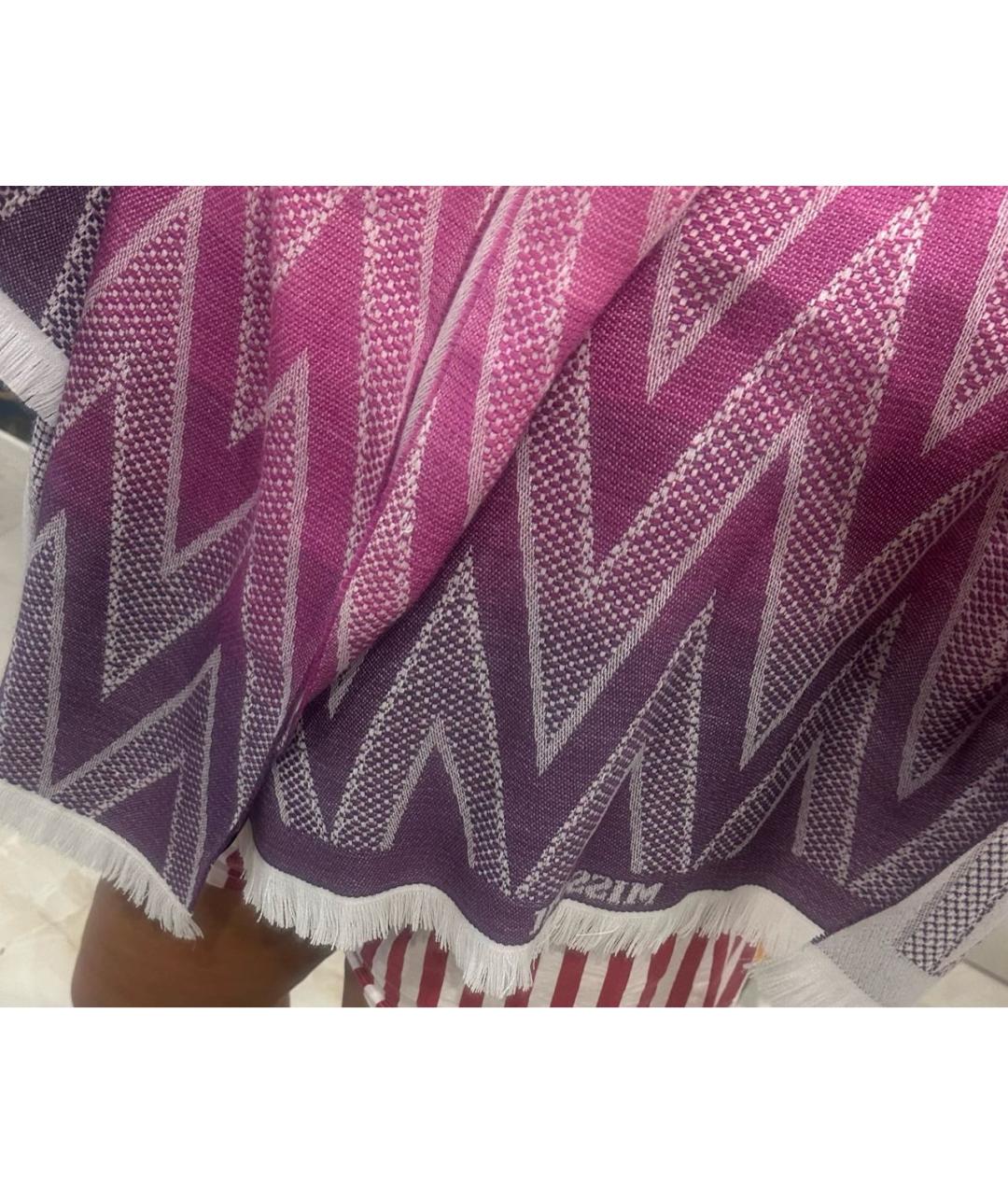 MISSONI Фиолетовый шерстяной шарф, фото 6