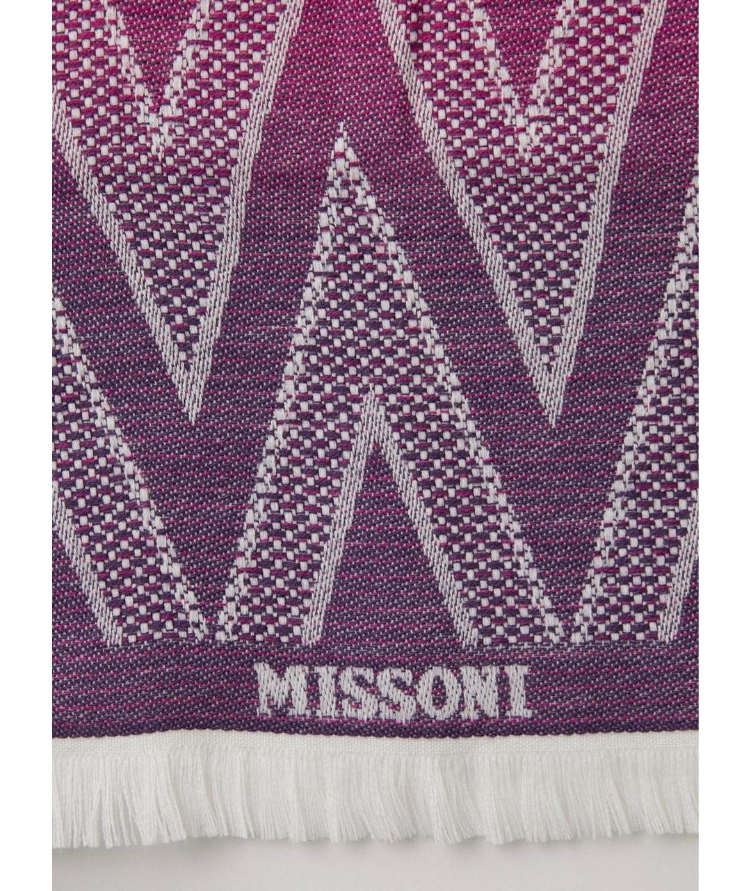 MISSONI Фиолетовый шерстяной шарф, фото 4