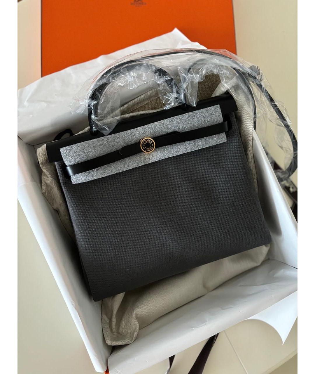 HERMES Черная тканевая сумка через плечо, фото 2