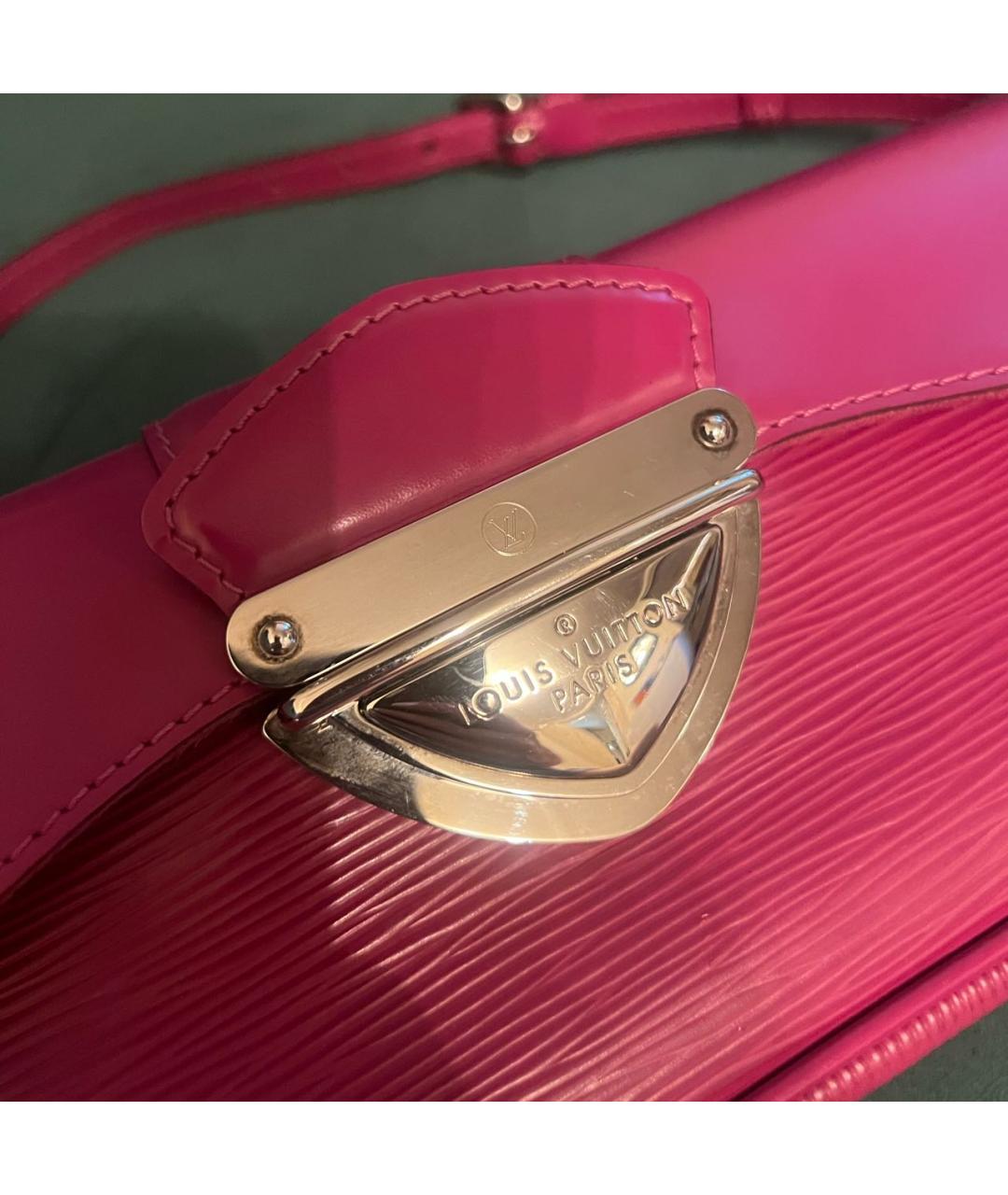 LOUIS VUITTON Фуксия кожаная сумка с короткими ручками, фото 3