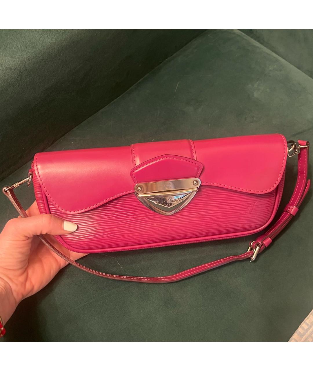 LOUIS VUITTON Фуксия кожаная сумка с короткими ручками, фото 2