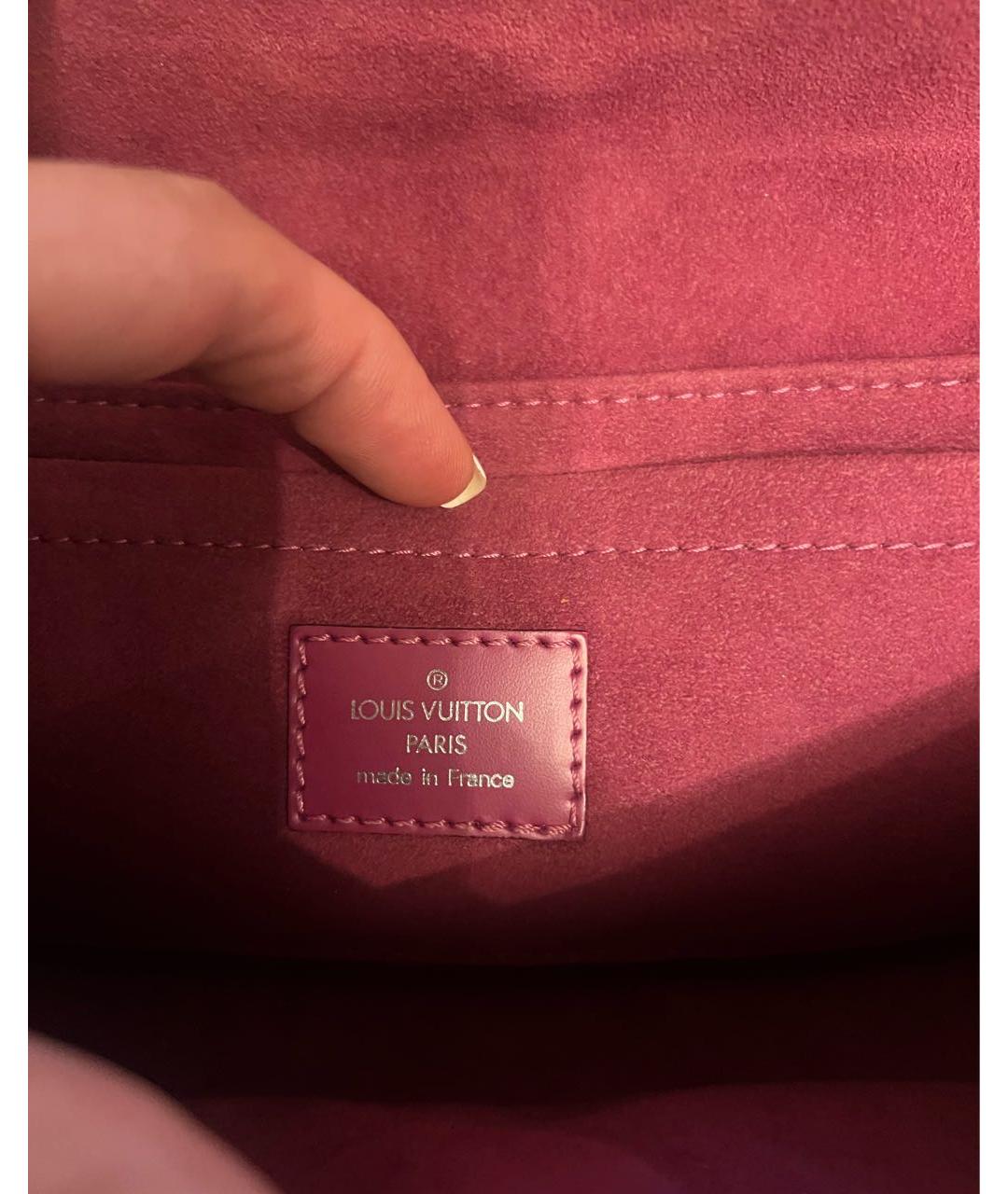 LOUIS VUITTON Фуксия кожаная сумка с короткими ручками, фото 7
