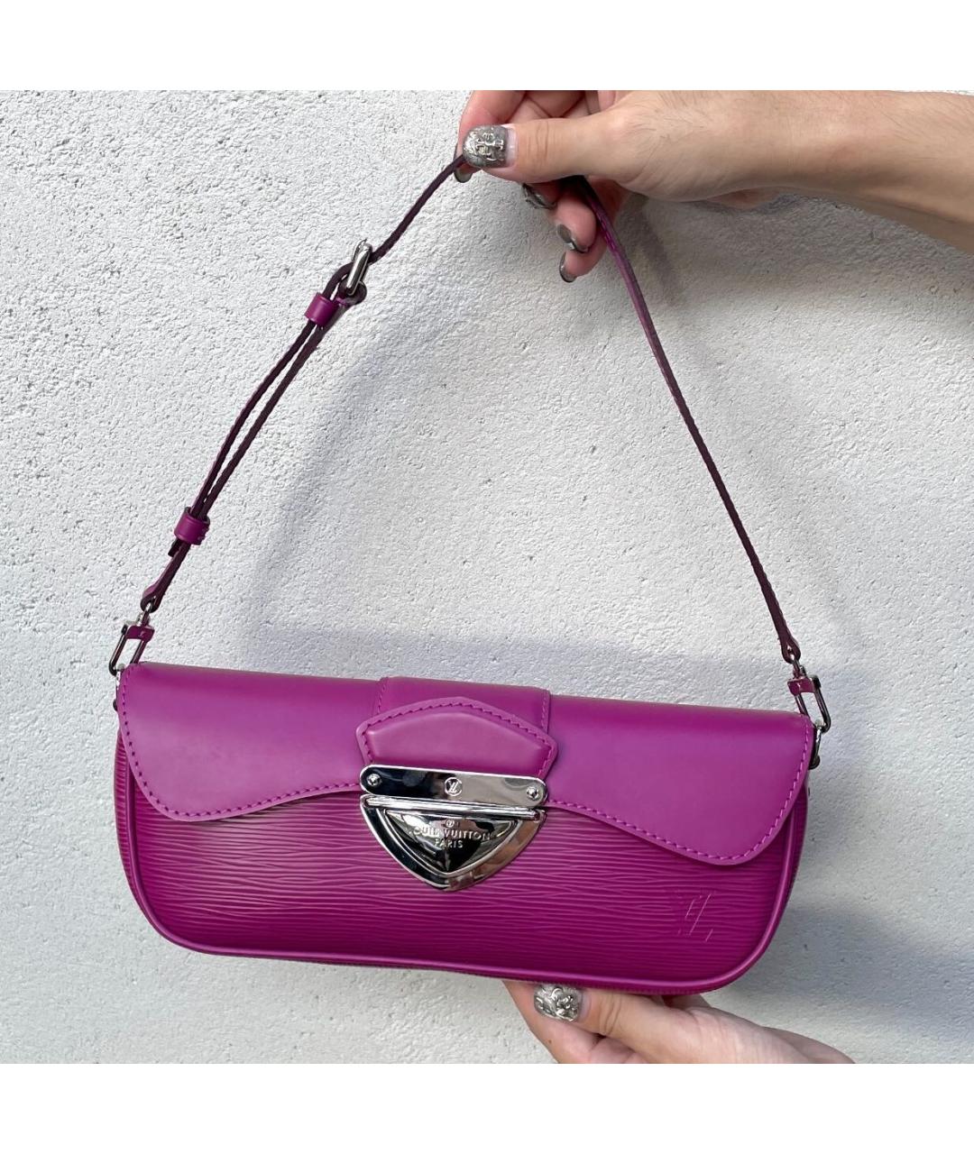 LOUIS VUITTON Фуксия кожаная сумка с короткими ручками, фото 9