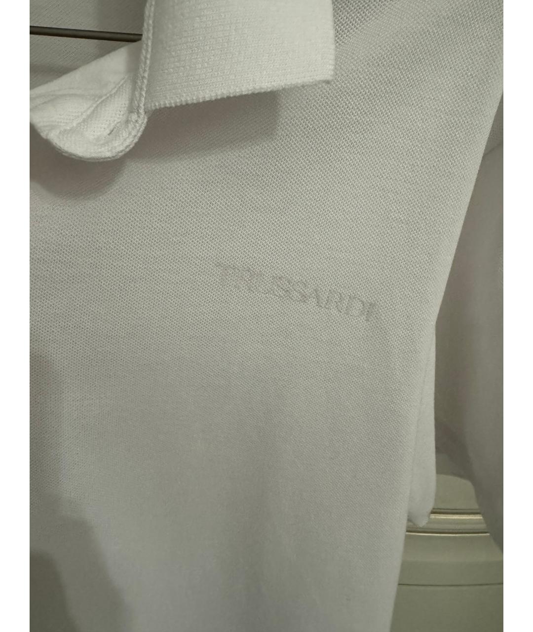 TRUSSARDI JEANS Белое хлопковое поло с коротким рукавом, фото 6