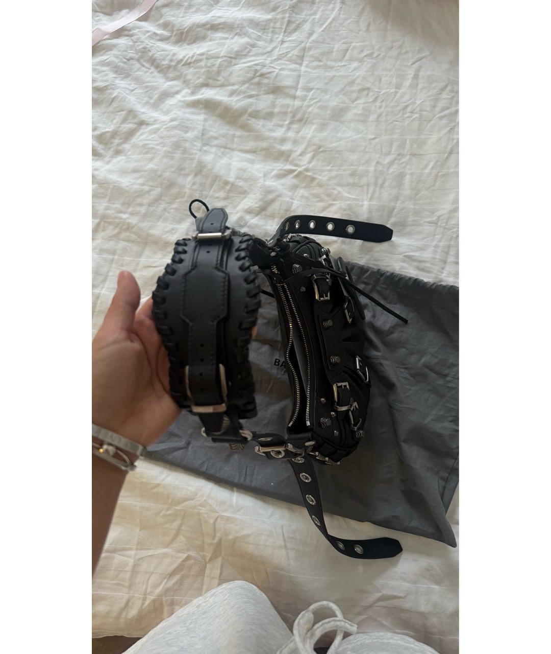 BALENCIAGA Черная кожаная сумка через плечо, фото 2