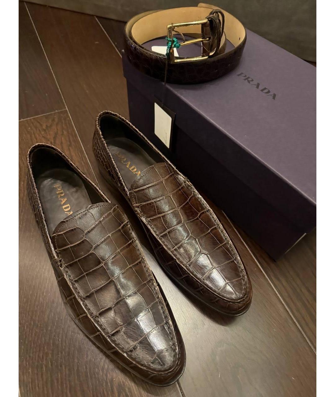 PRADA Коричневые туфли из экзотической кожи, фото 3