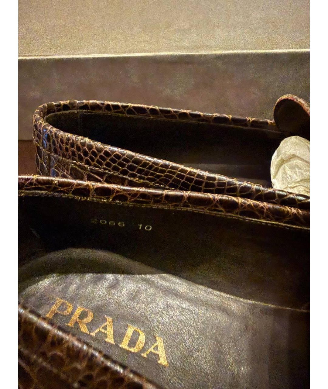 PRADA Коричневые туфли из экзотической кожи, фото 4