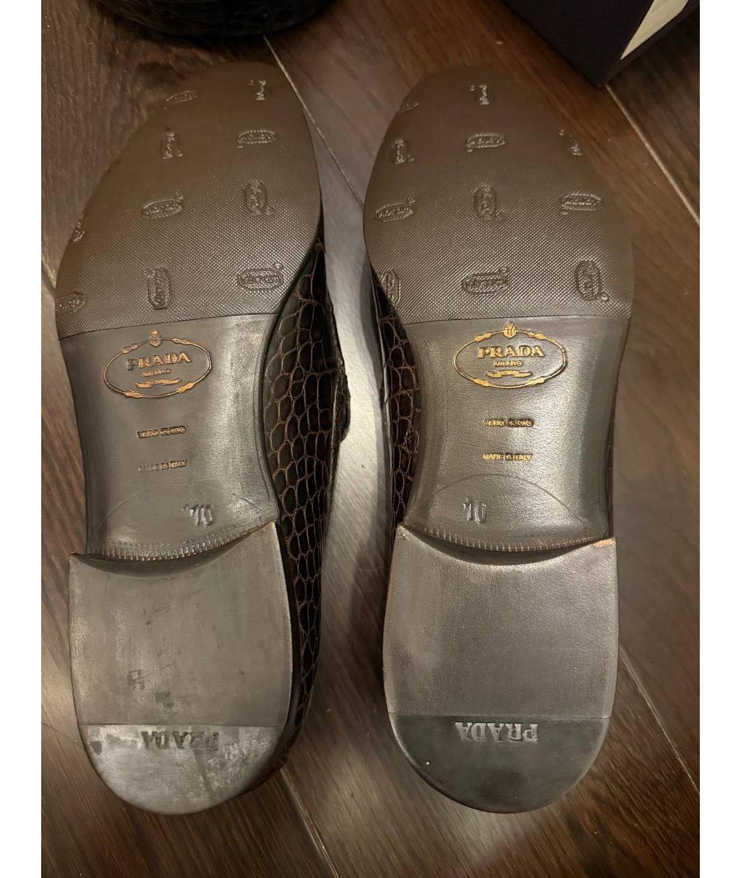 PRADA Коричневые туфли из экзотической кожи, фото 5