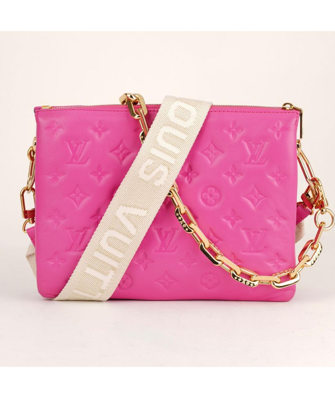 LOUIS VUITTON Розовая кожаная сумка через плечо, фото 8