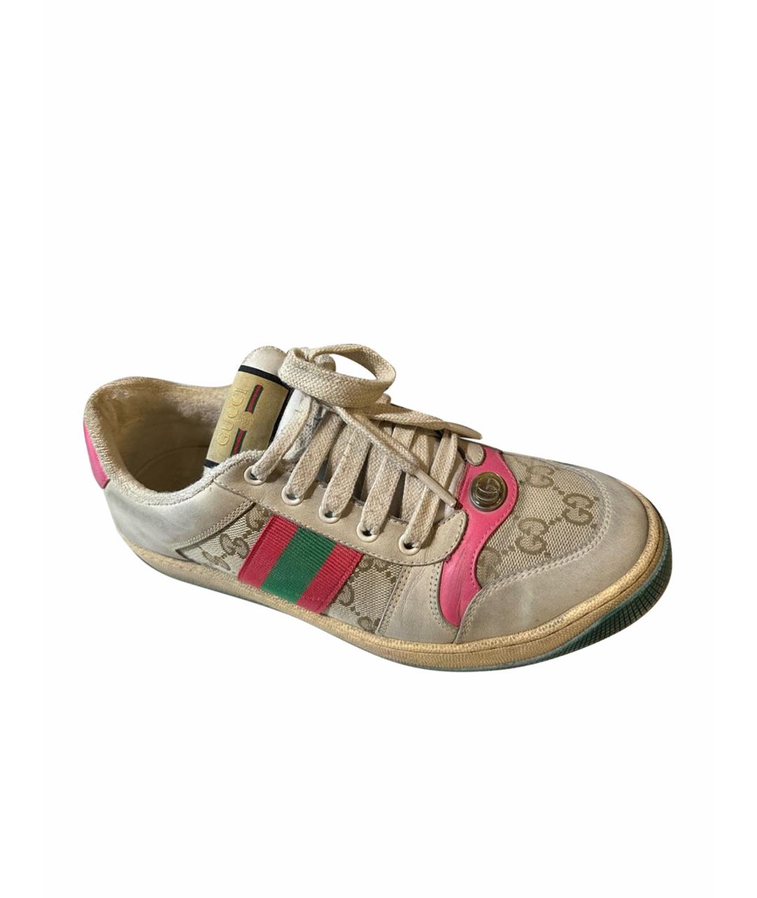 GUCCI Розовые замшевые кеды, фото 1