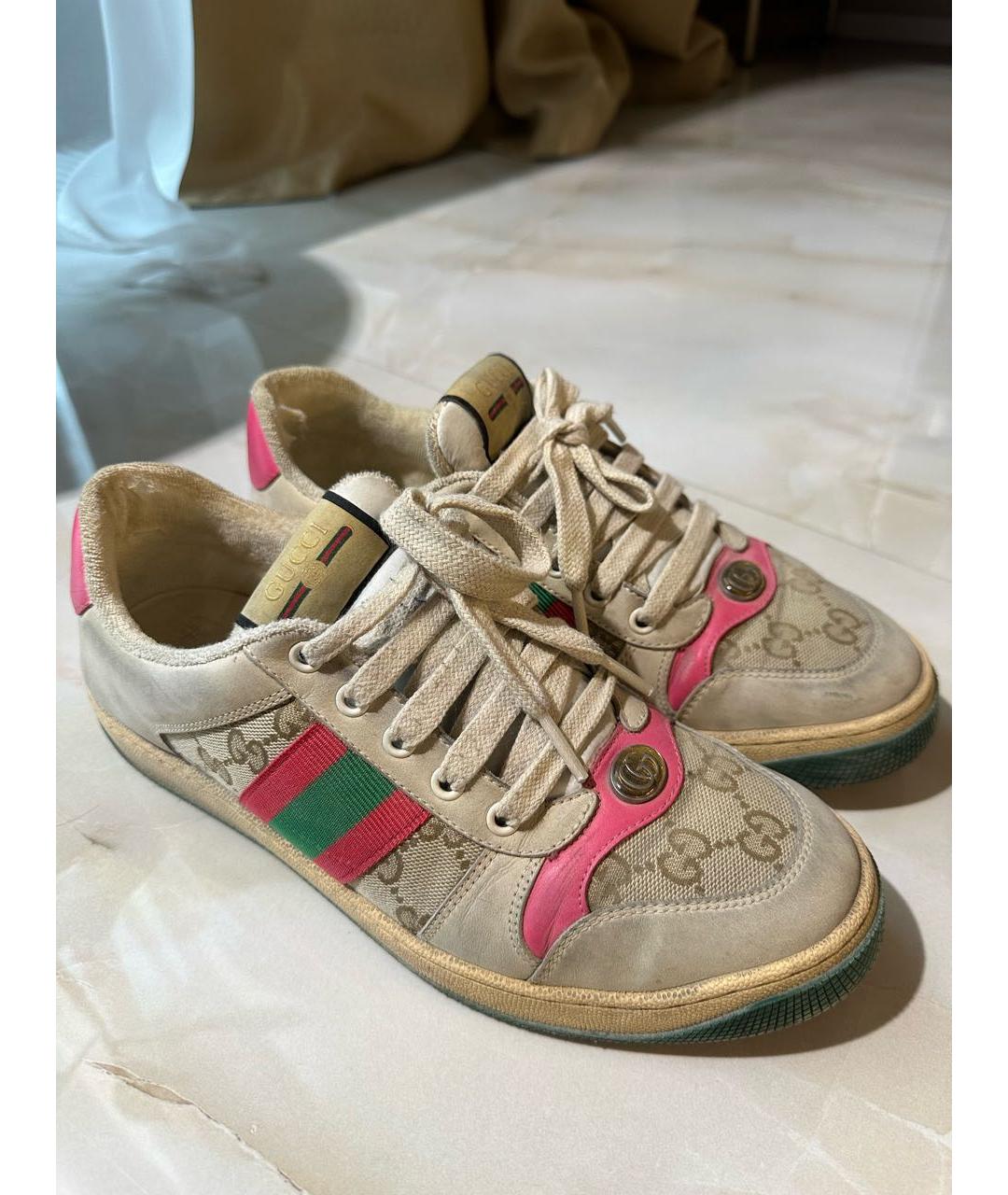 GUCCI Розовые замшевые кеды, фото 6