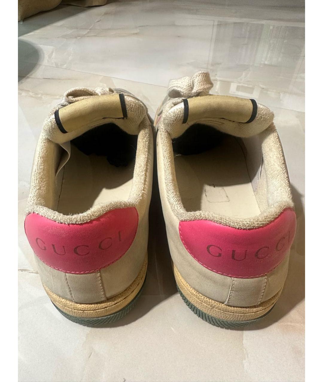 GUCCI Розовые замшевые кеды, фото 4