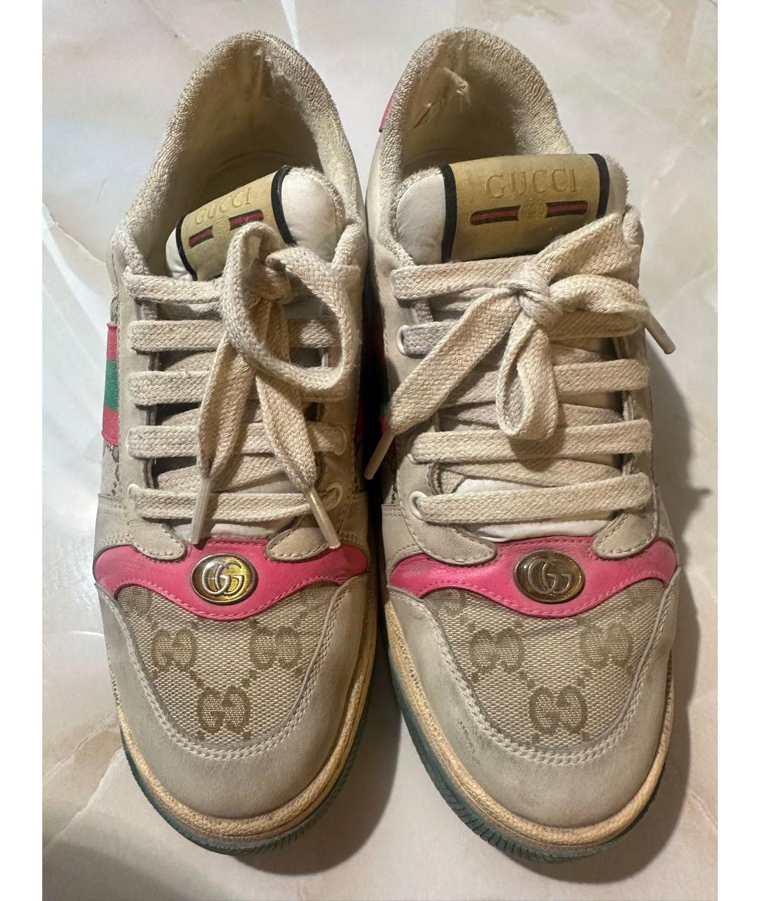 GUCCI Розовые замшевые кеды, фото 2