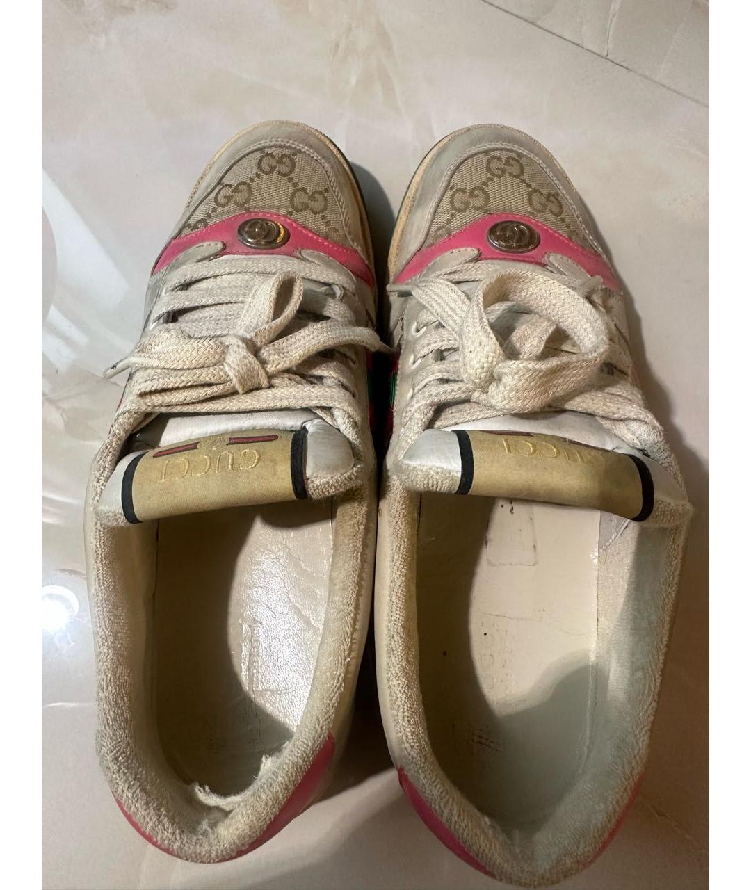 GUCCI Розовые замшевые кеды, фото 3