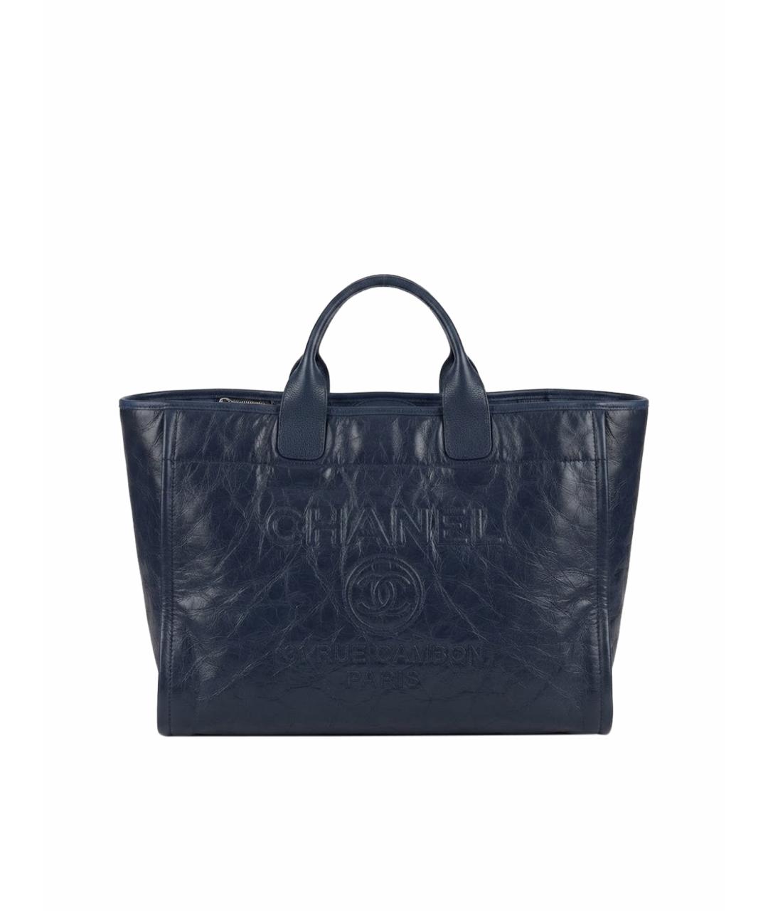 CHANEL Синяя кожаная сумка тоут, фото 1