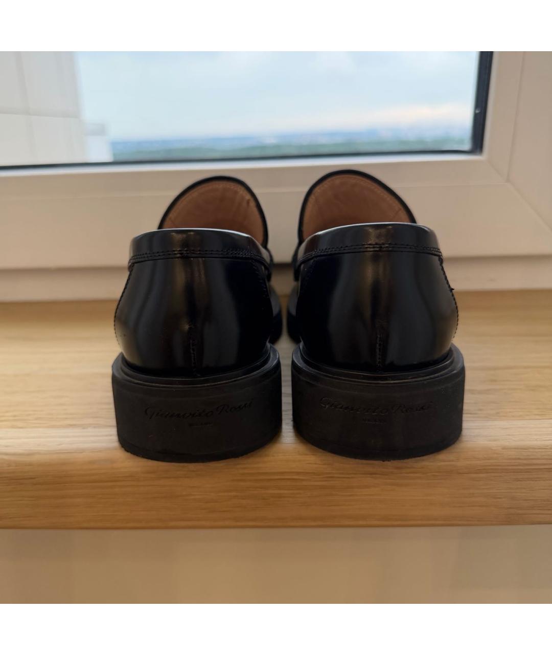 GIANVITO ROSSI Черные кожаные лоферы, фото 4