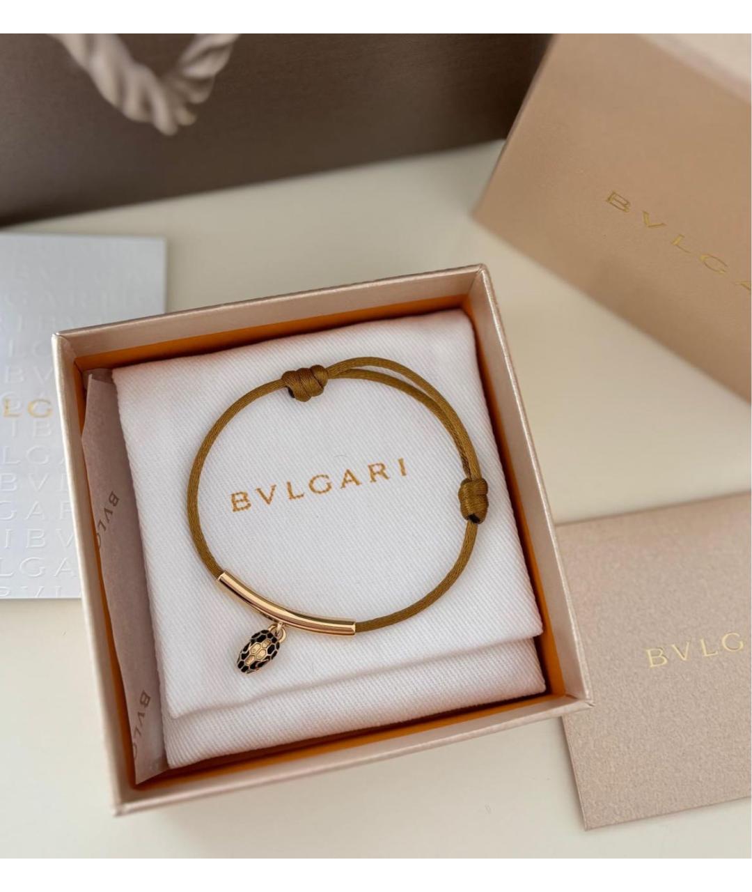 BVLGARI Коричневый латунный браслет, фото 2