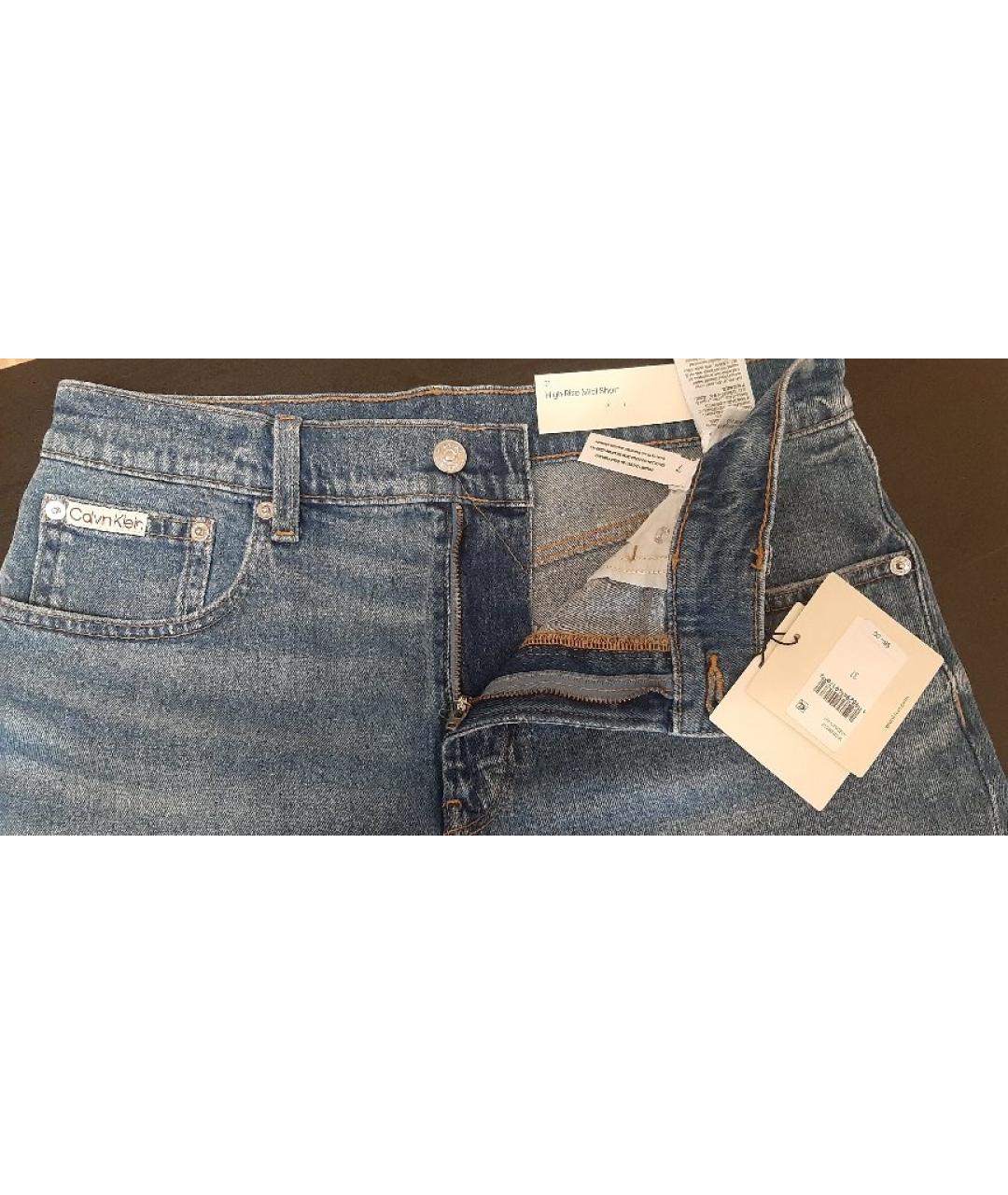 CALVIN KLEIN Синие хлопко-эластановые шорты, фото 3
