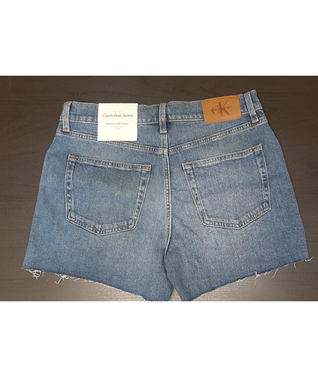 CALVIN KLEIN Синие хлопко-эластановые шорты, фото 2