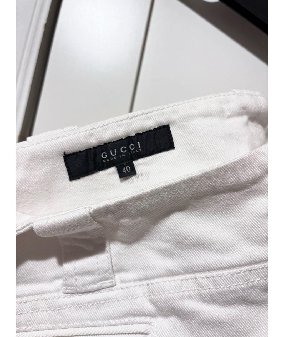 GUCCI Белые деним шорты, фото 5