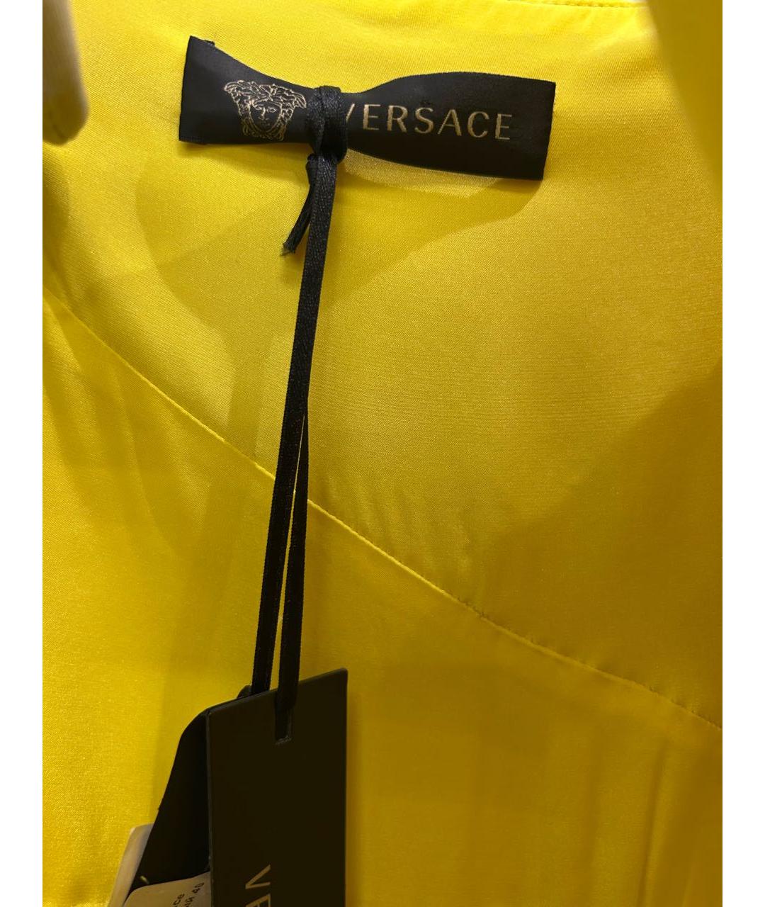 VERSACE Желтое полиэстеровое коктейльное платье, фото 3
