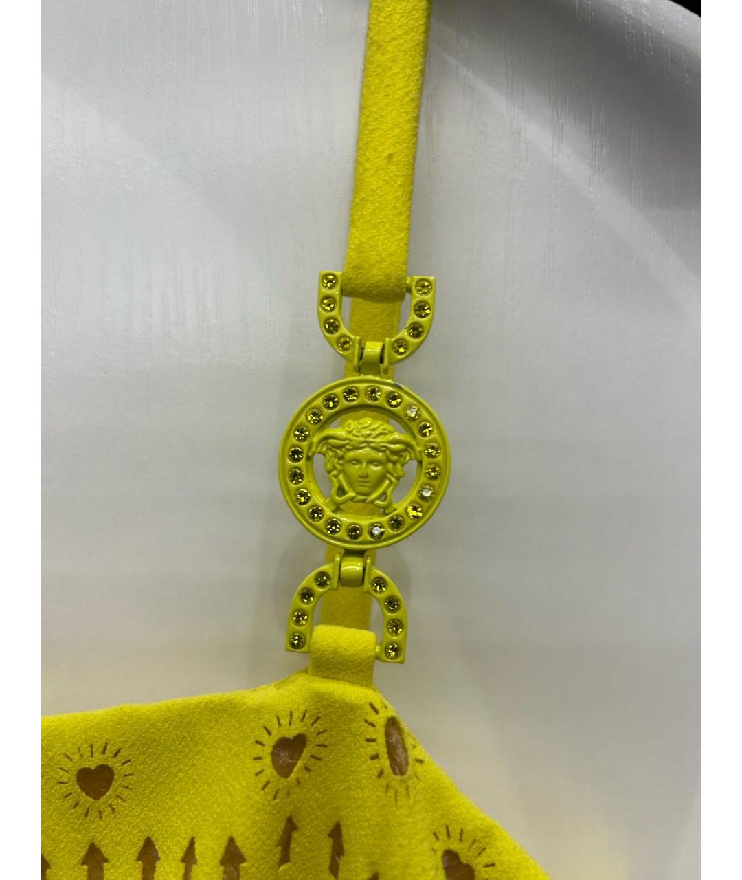 VERSACE Желтое полиэстеровое коктейльное платье, фото 6