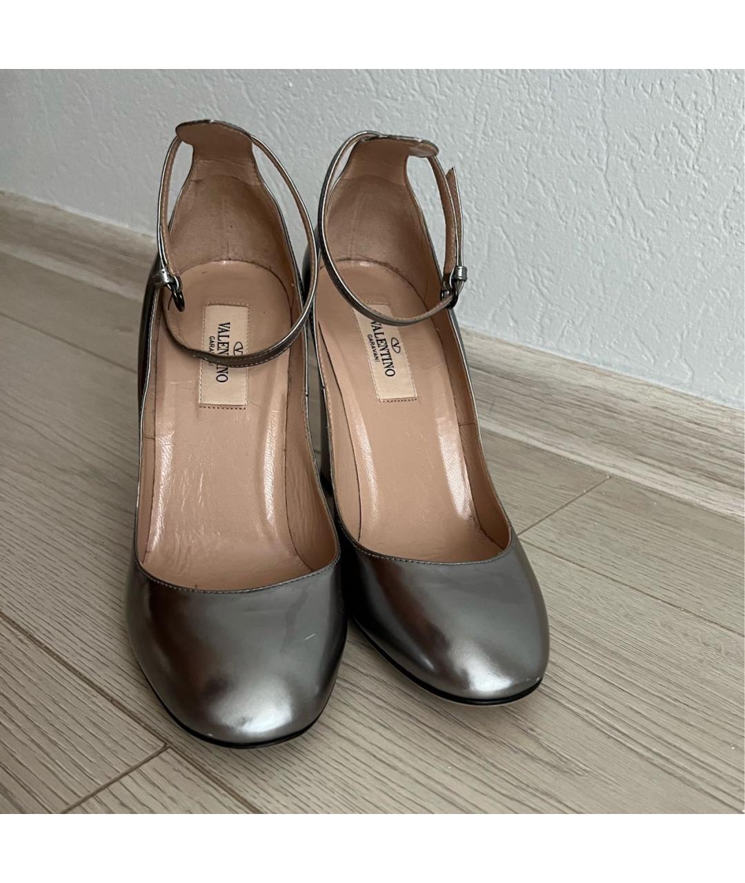VALENTINO Серебряные кожаные туфли, фото 5