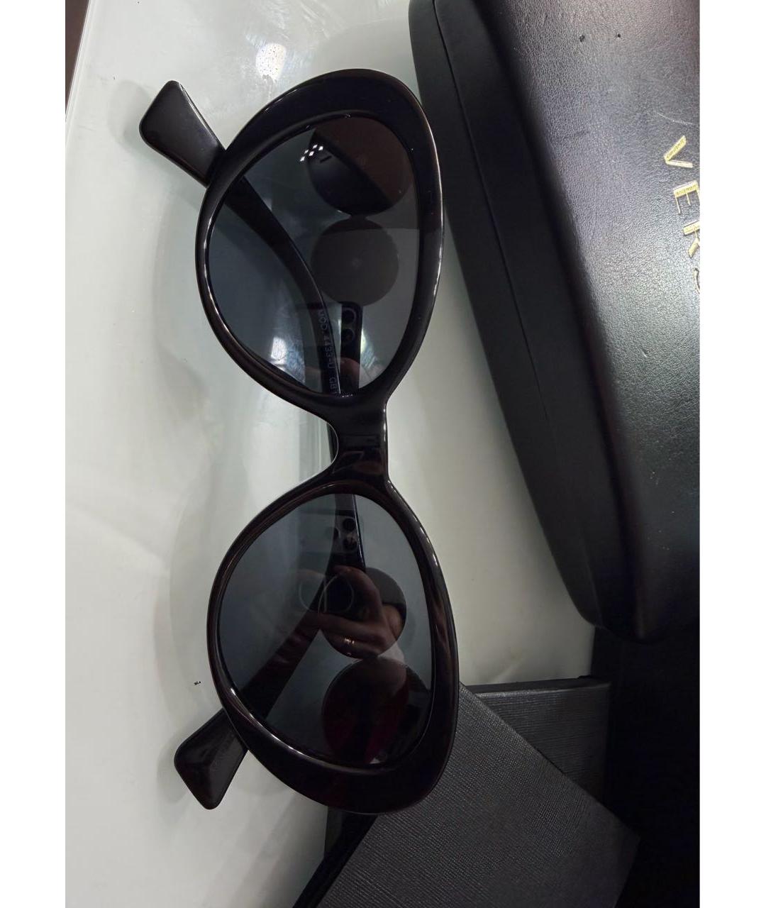 VERSACE Черные пластиковые солнцезащитные очки, фото 5