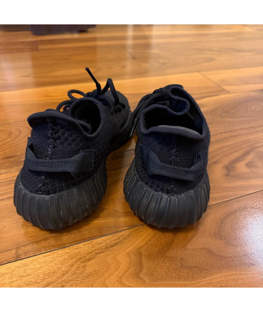 YEEZY Черные текстильные низкие кроссовки / кеды, фото 4