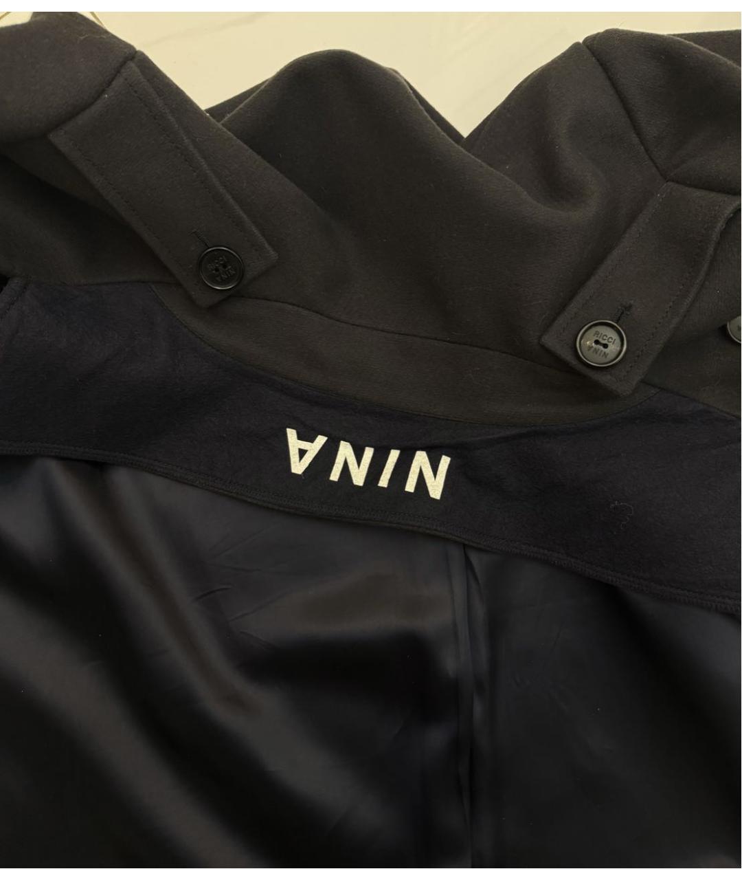 NINA RICCI Темно-синее шерстяное пальто, фото 3