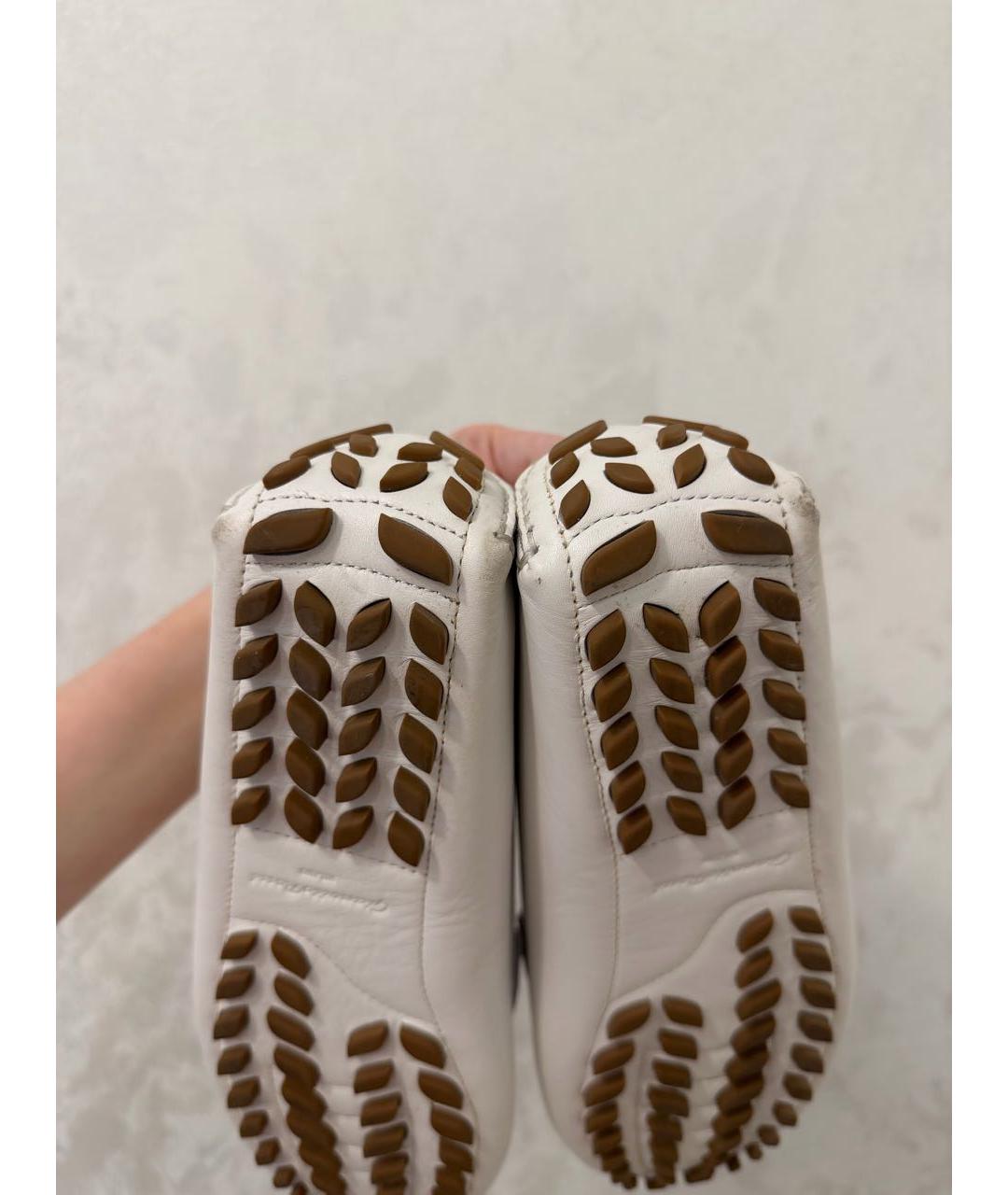 GIANVITO ROSSI Белые кожаные мокасины, фото 8