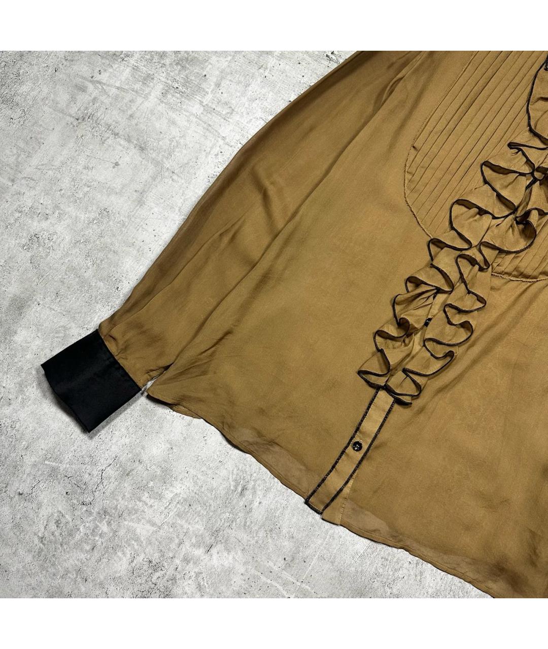 DOLCE&GABBANA Горчичная шелковая рубашка, фото 6