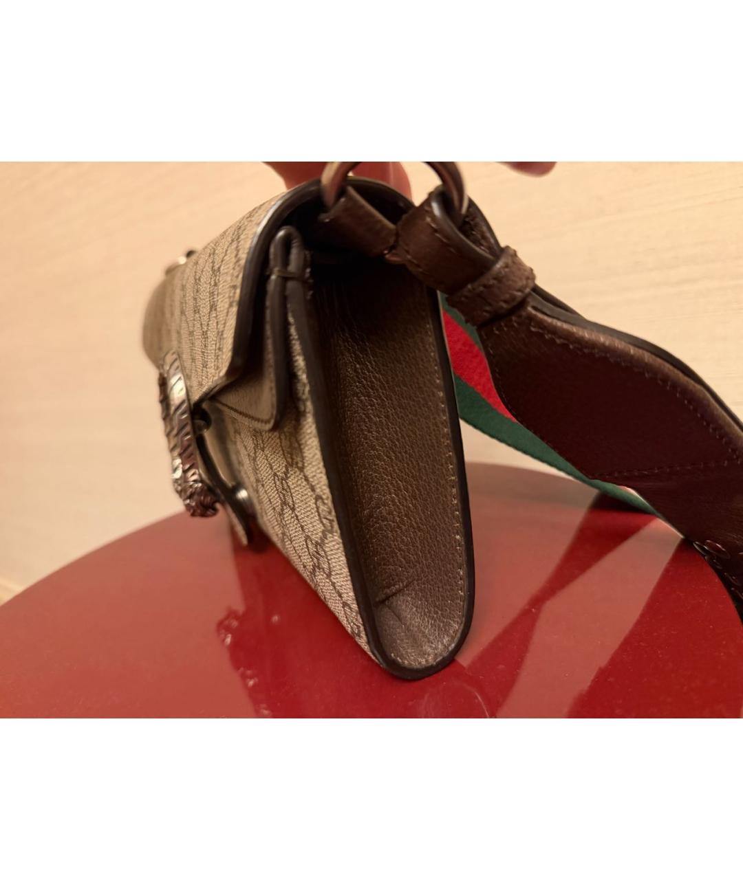 GUCCI Бежевая жаккардовая сумка через плечо, фото 2