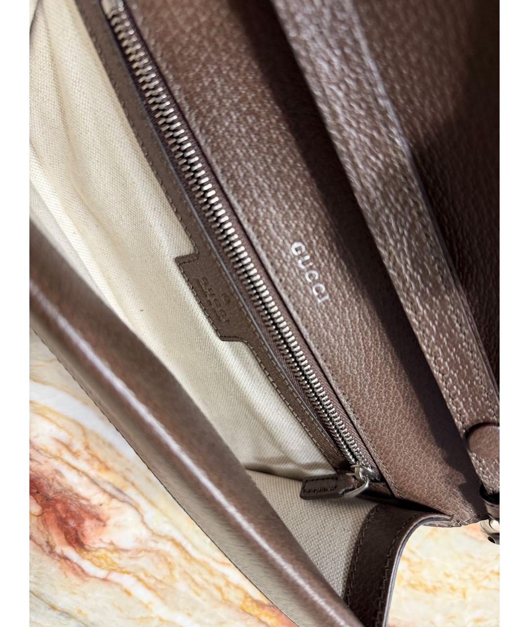 GUCCI Бежевая жаккардовая сумка через плечо, фото 4
