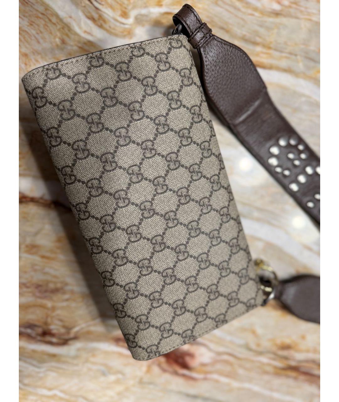 GUCCI Бежевая жаккардовая сумка через плечо, фото 3
