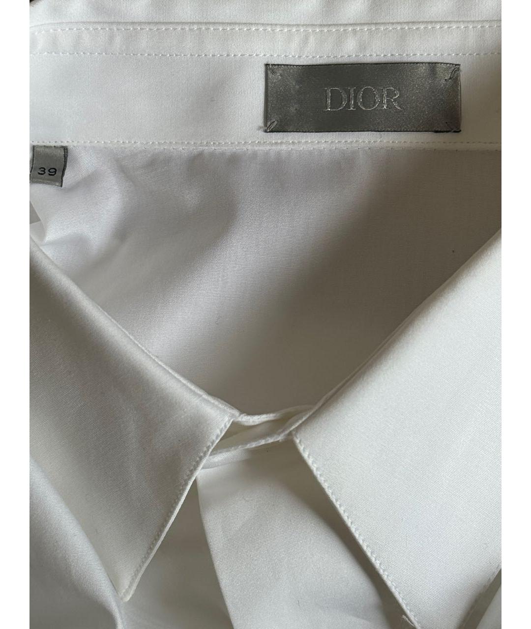 CHRISTIAN DIOR Белая хлопковая классическая рубашка, фото 3