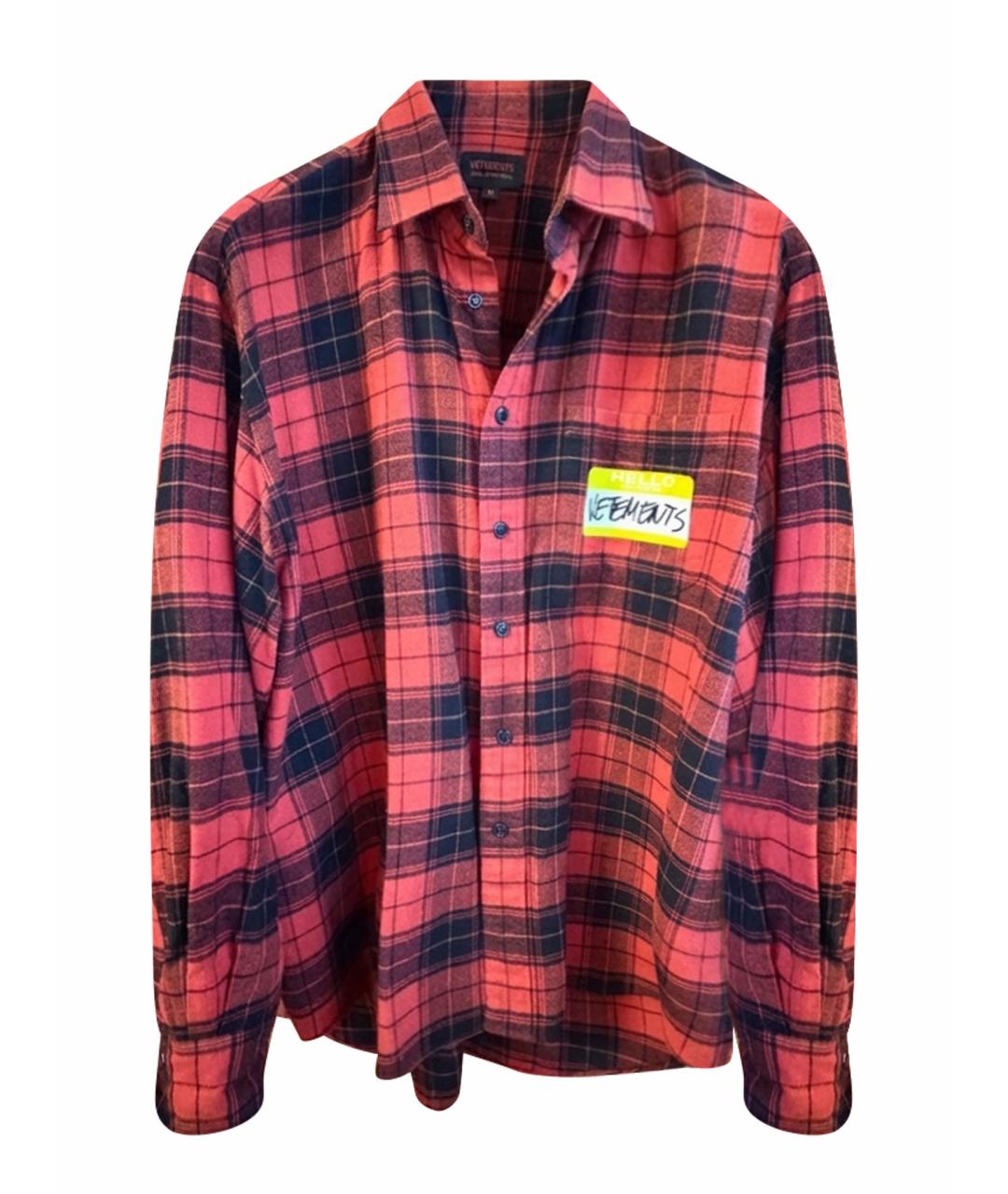 VETEMENTS Красная хлопко-полиэстеровая кэжуал рубашка, фото 1