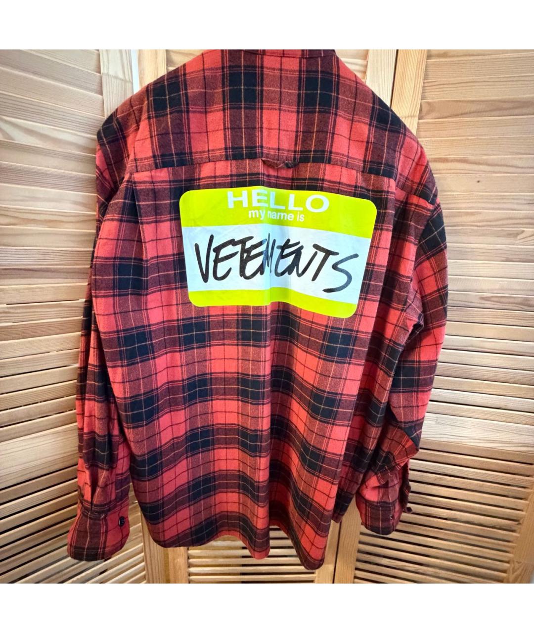 VETEMENTS Красная хлопко-полиэстеровая кэжуал рубашка, фото 2