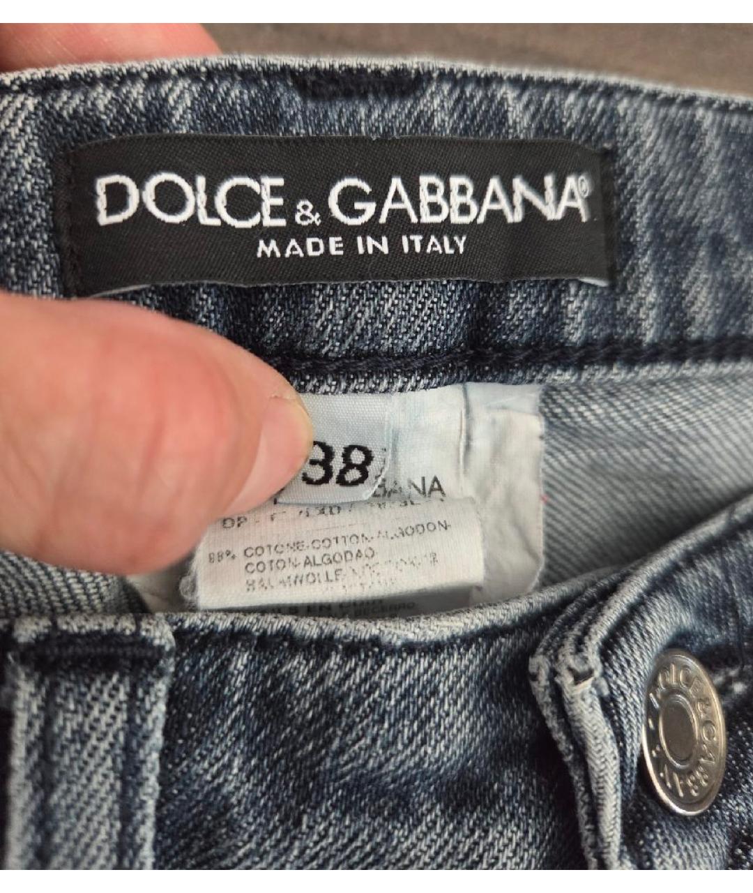 DOLCE&GABBANA Черные хлопковые джинсы слим, фото 5