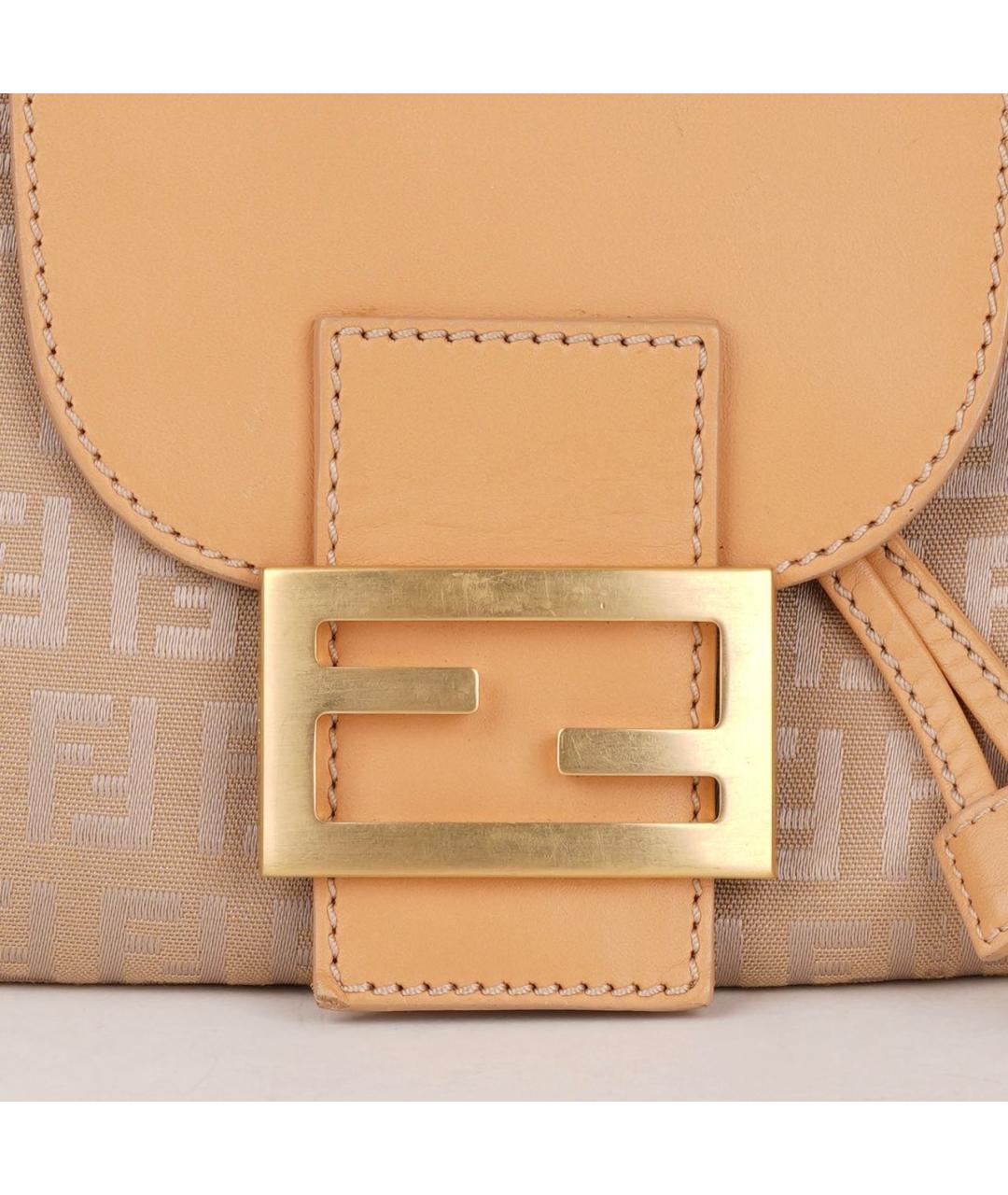FENDI Бежевая жаккардовая сумка через плечо, фото 7