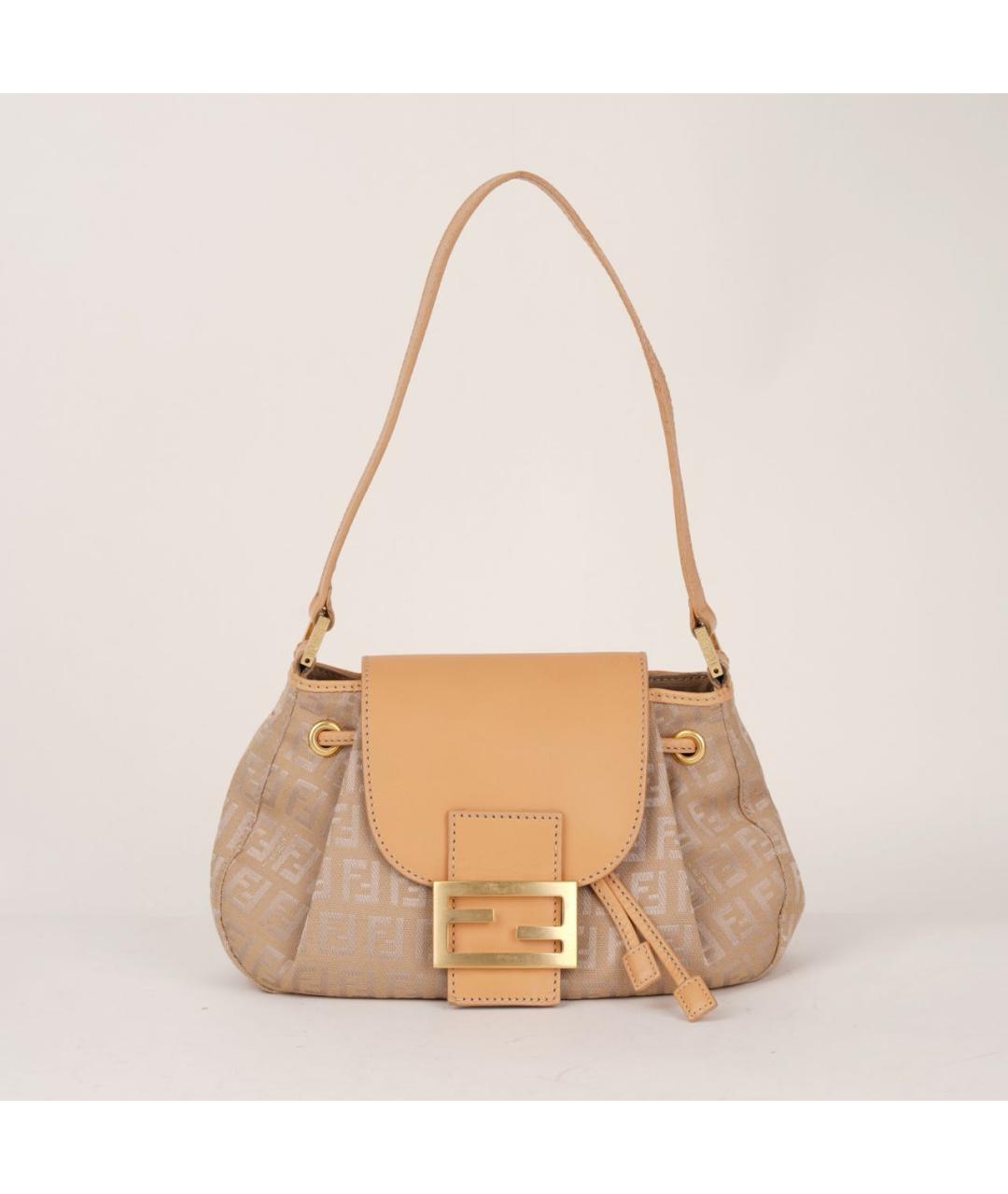 FENDI Бежевая жаккардовая сумка через плечо, фото 9