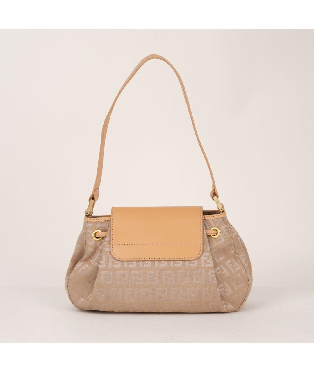 FENDI Бежевая жаккардовая сумка через плечо, фото 2