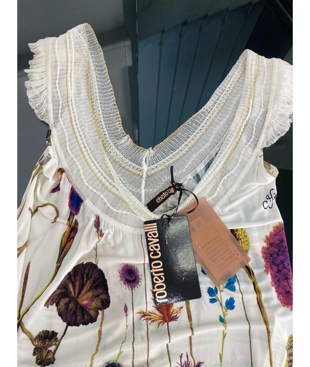 ROBERTO CAVALLI Белая вискозная майка, фото 3